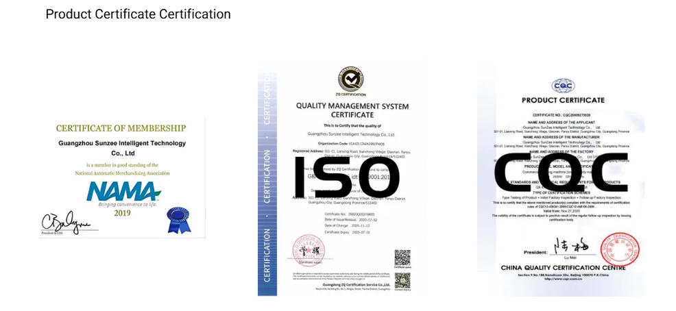Commercial machine certification documents snapshot