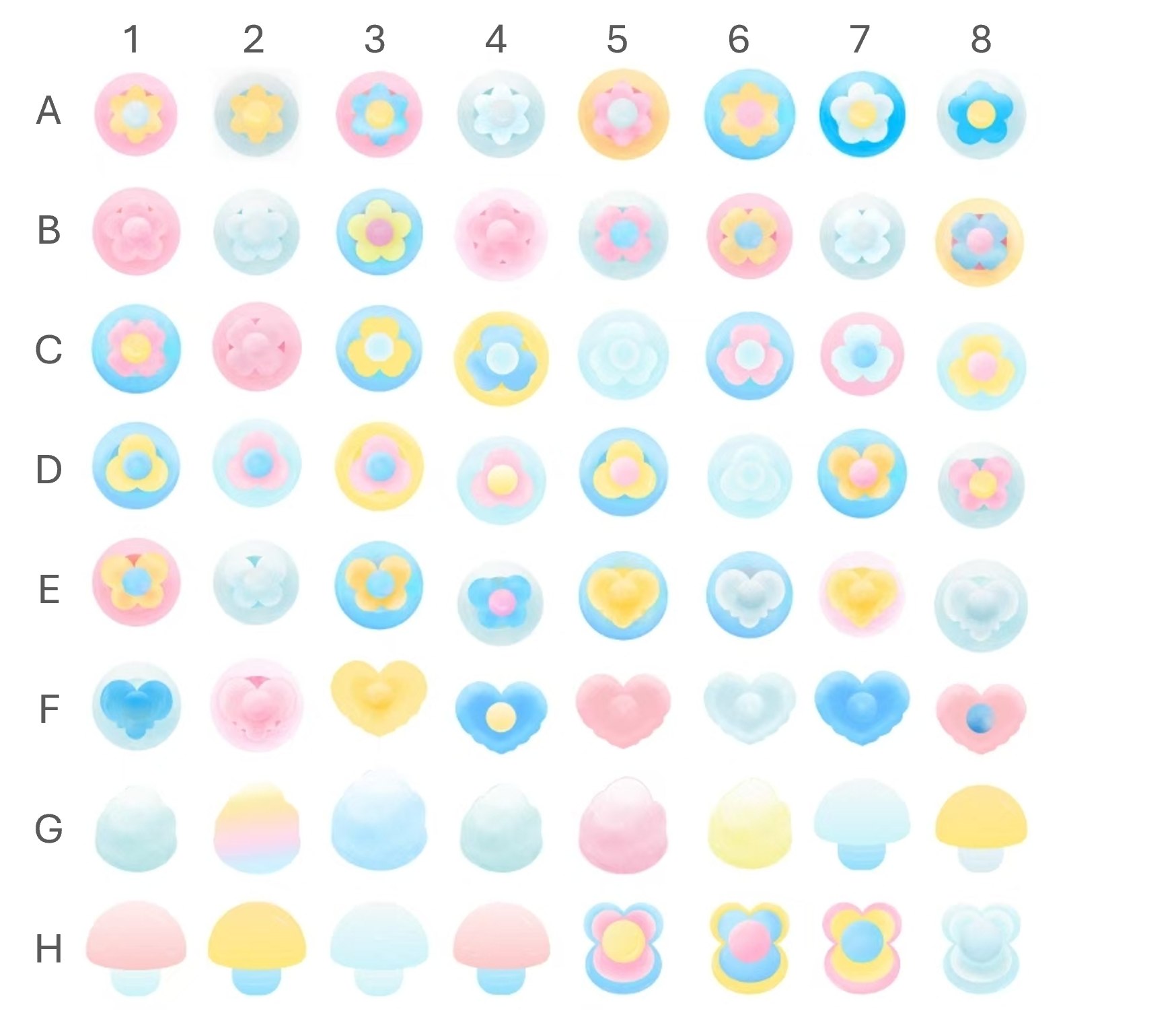 Commercial machine 64-pattern menu chart